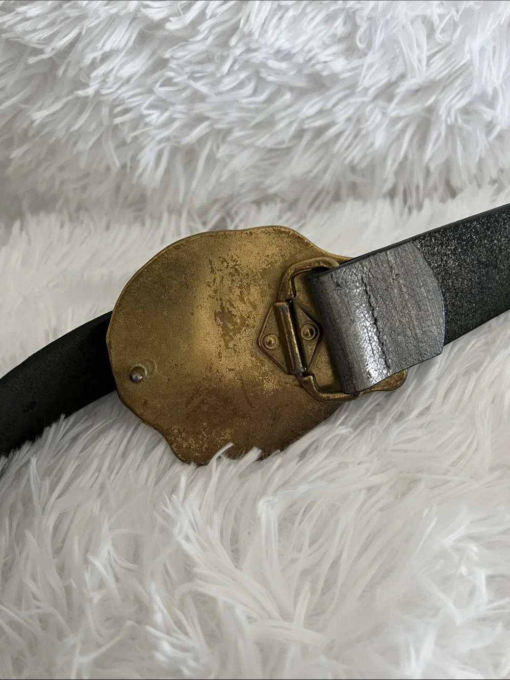 Trussardi vintage Leather Belt with Crystal-Embellished Buckle